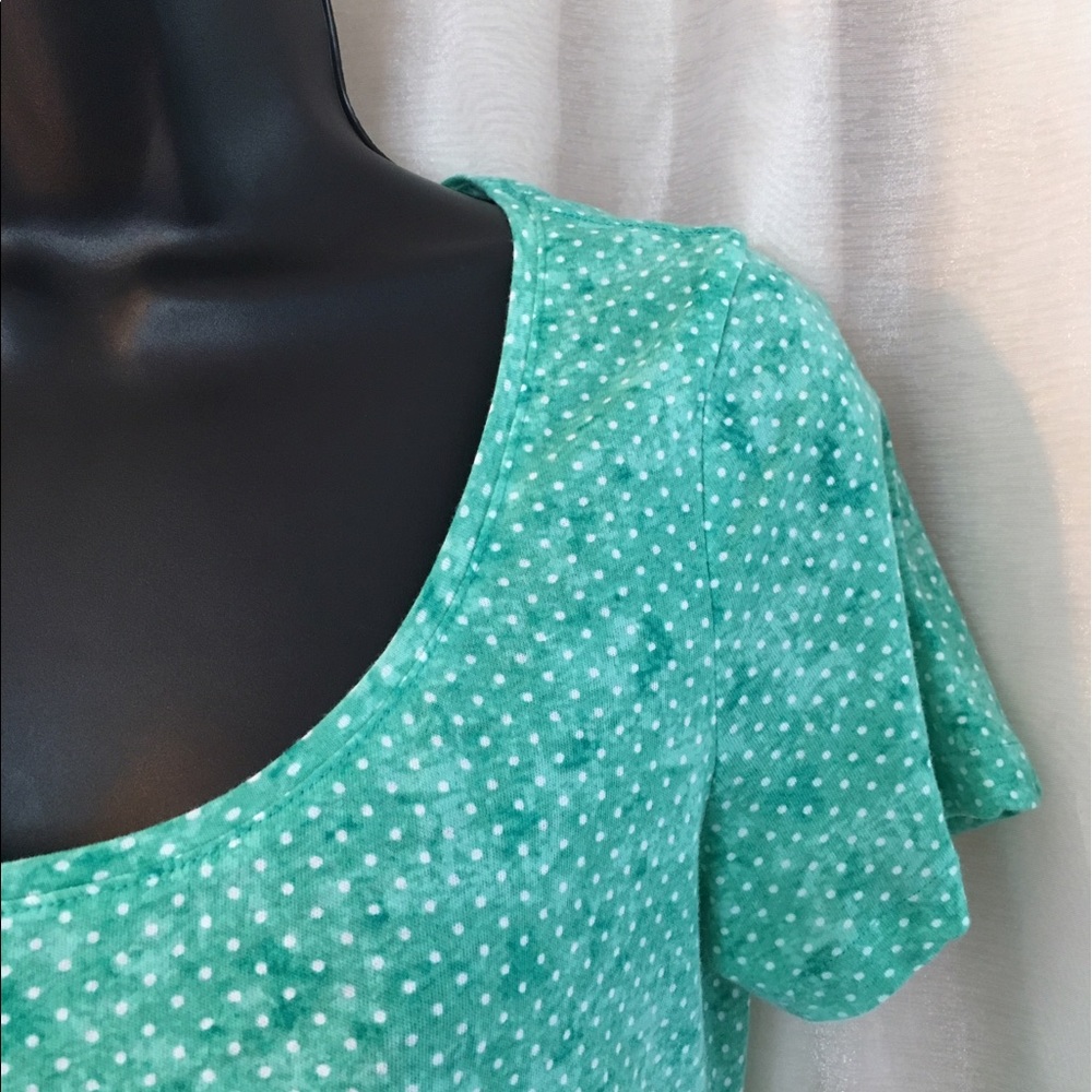 Women's Spring Top 💐 Teal & Polka Dot~ Medium - Picture 2 of 4