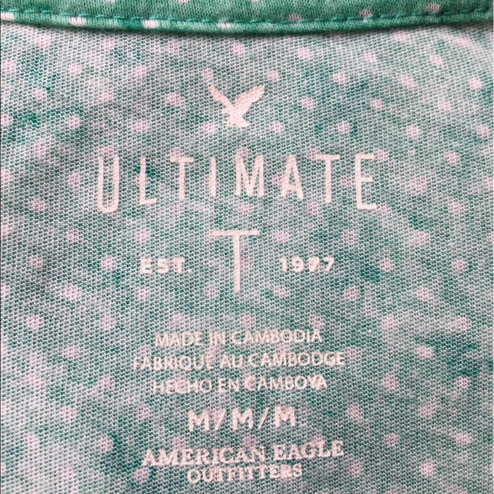 Women's Spring Top 💐 Teal & Polka Dot~ Medium - Picture 4 of 4