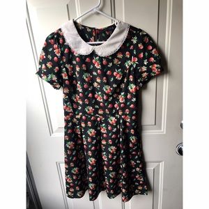 Peach Print Peter Pan Collar Dress