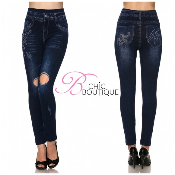 ❗️SALE❗️High Waisted Premium Denim Jeggings - Picture 3 of 5