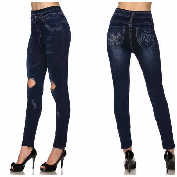 ❗️SALE❗️High Waisted Premium Denim Jeggings - Picture 4 of 5