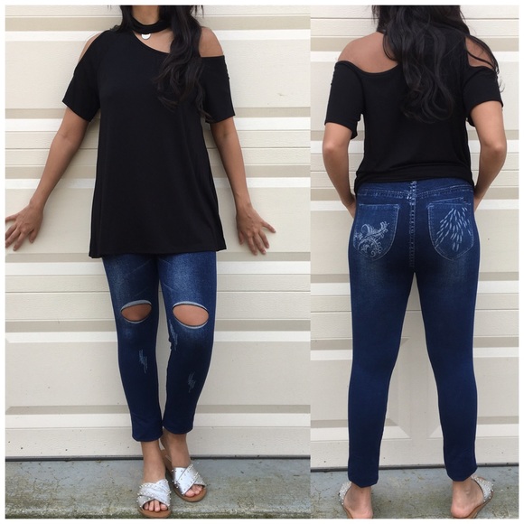 ❗️SALE❗️High Waisted Premium Denim Jeggings - Picture 2 of 5