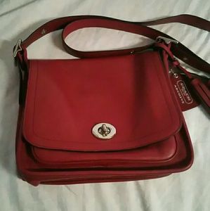 Red coach side bag