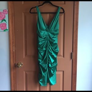 Ruched Green Dress