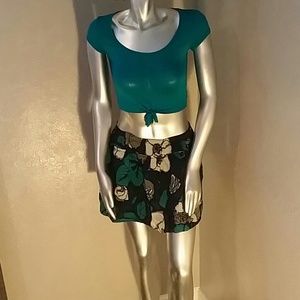 Navy blue floral skirt