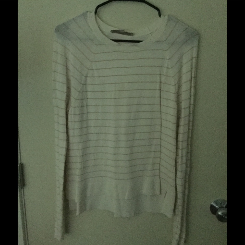 Pink and cream striped sweater