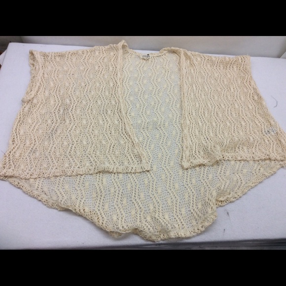 LA Hearts Boho Cream Crochet Cocoon Kimono NWOT - Picture 2 of 4