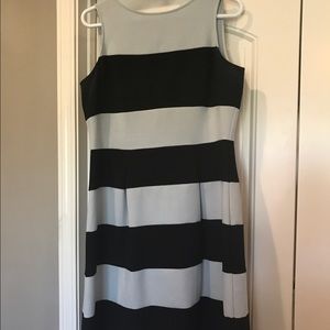 Black and blue striped dress