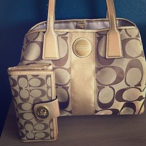 Authentic Coach purse and billfold wallet