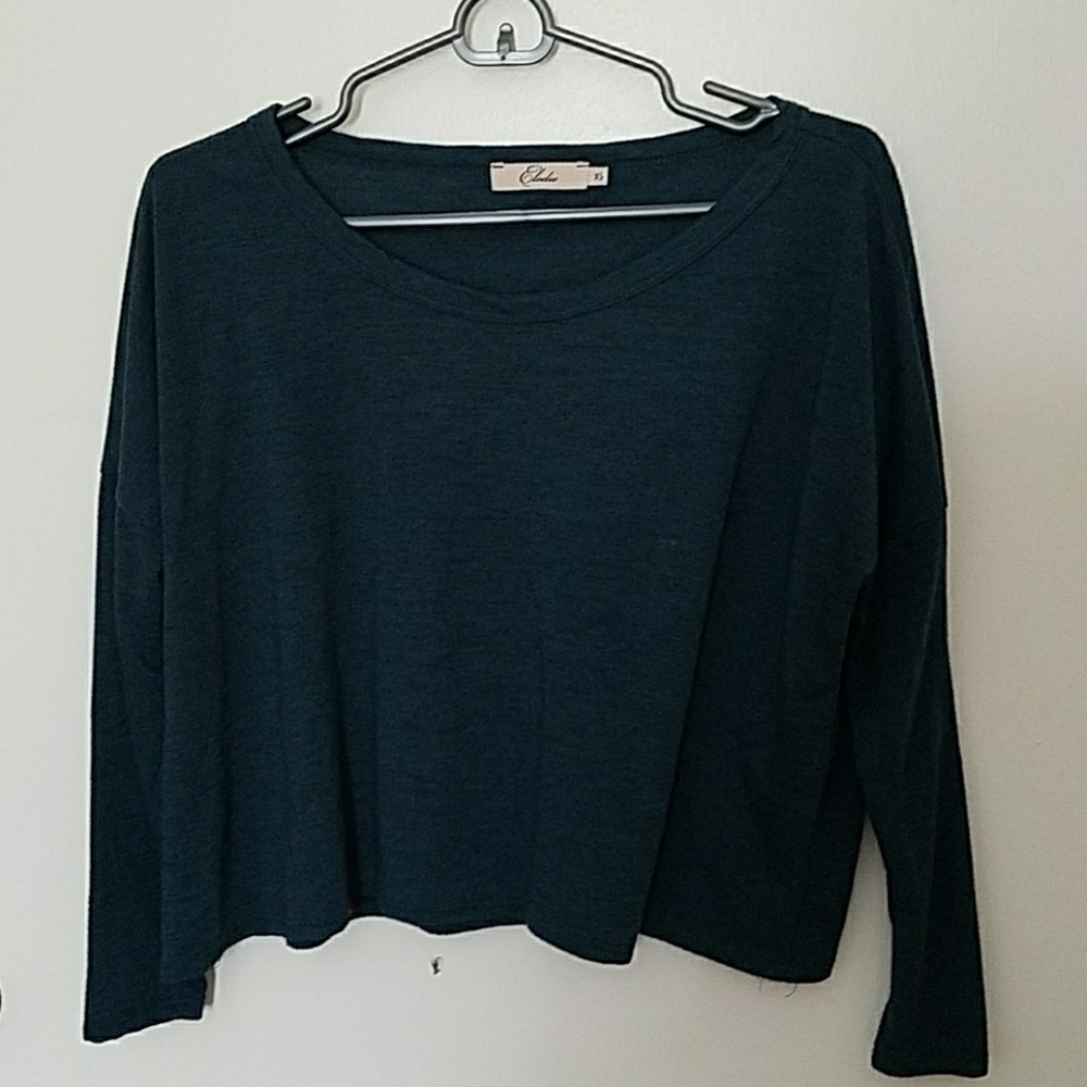 Dark green Long sleeve crop top