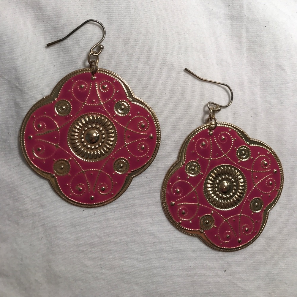 Bebe Pink & gold earrings