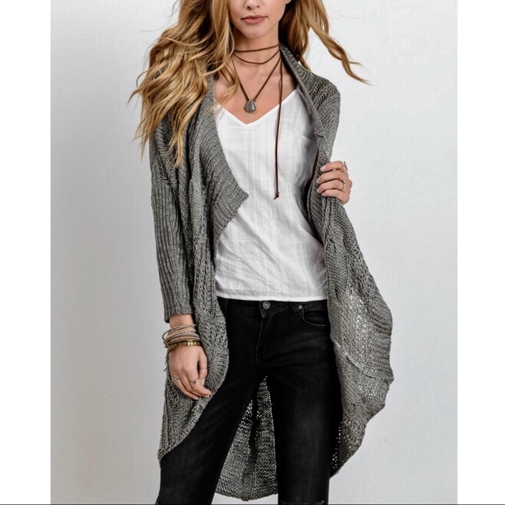 🚨LAST🚨AMANDA Uber soft knit cardigan - GREY - Picture 2 of 3