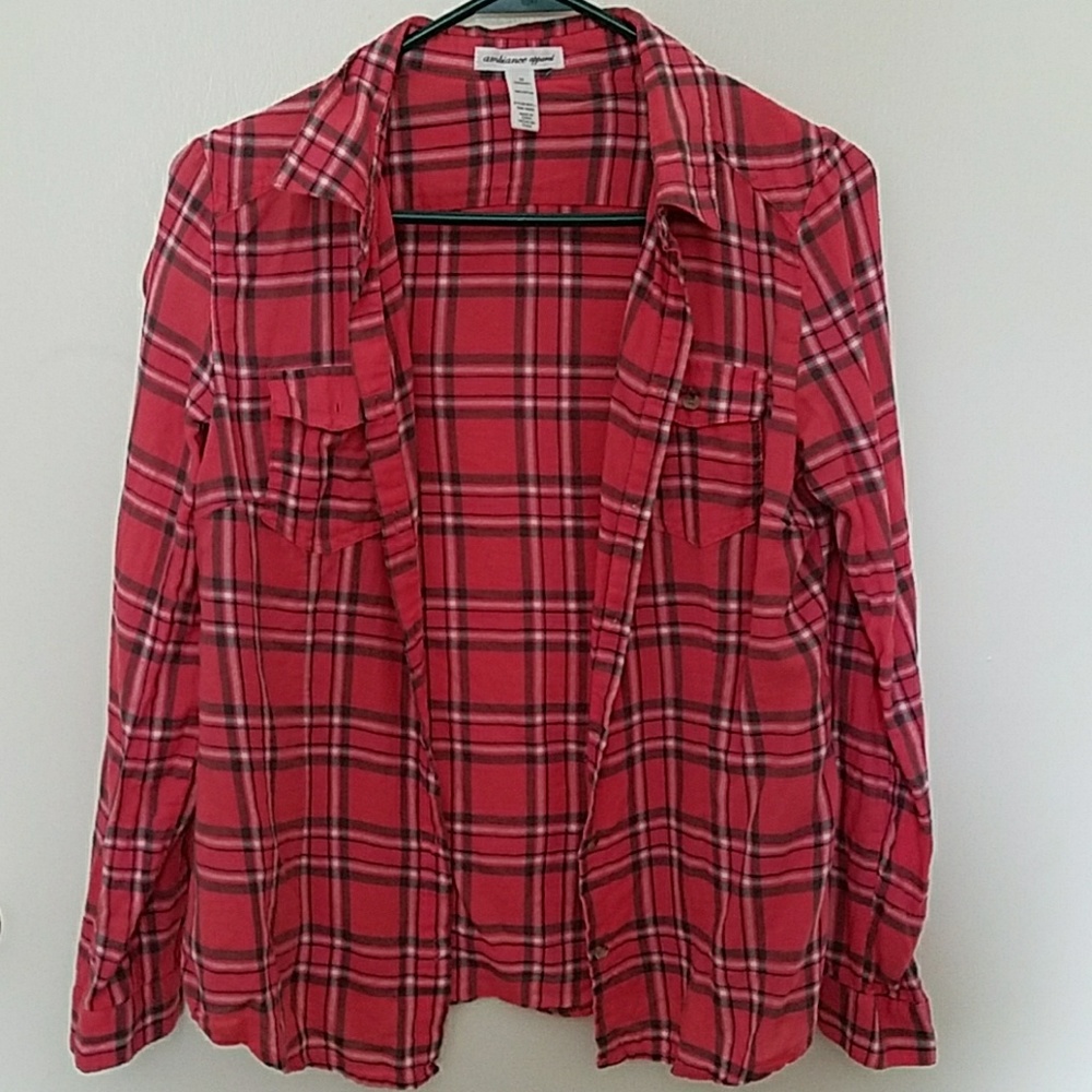 Pink long sleeve plaid