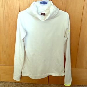 White Nike Pro Dri-Fit cowl neck long sleeve