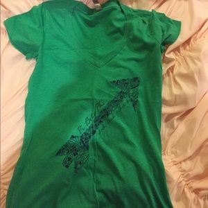 Green cotton Pi Phi V neck