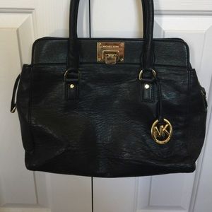 Michael Kors Black Leather Bag, wear on hardware