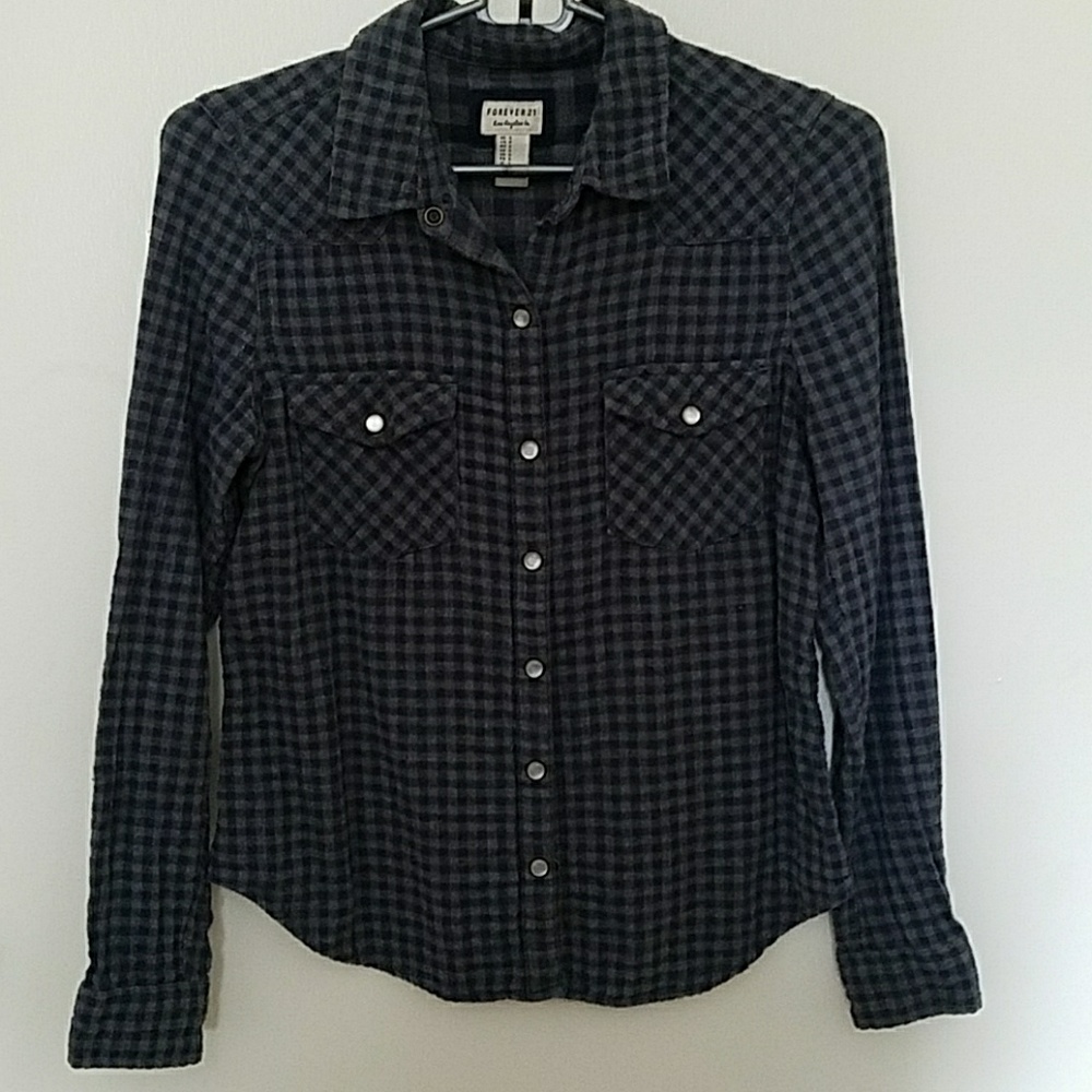 Midnight blue and gray Button up