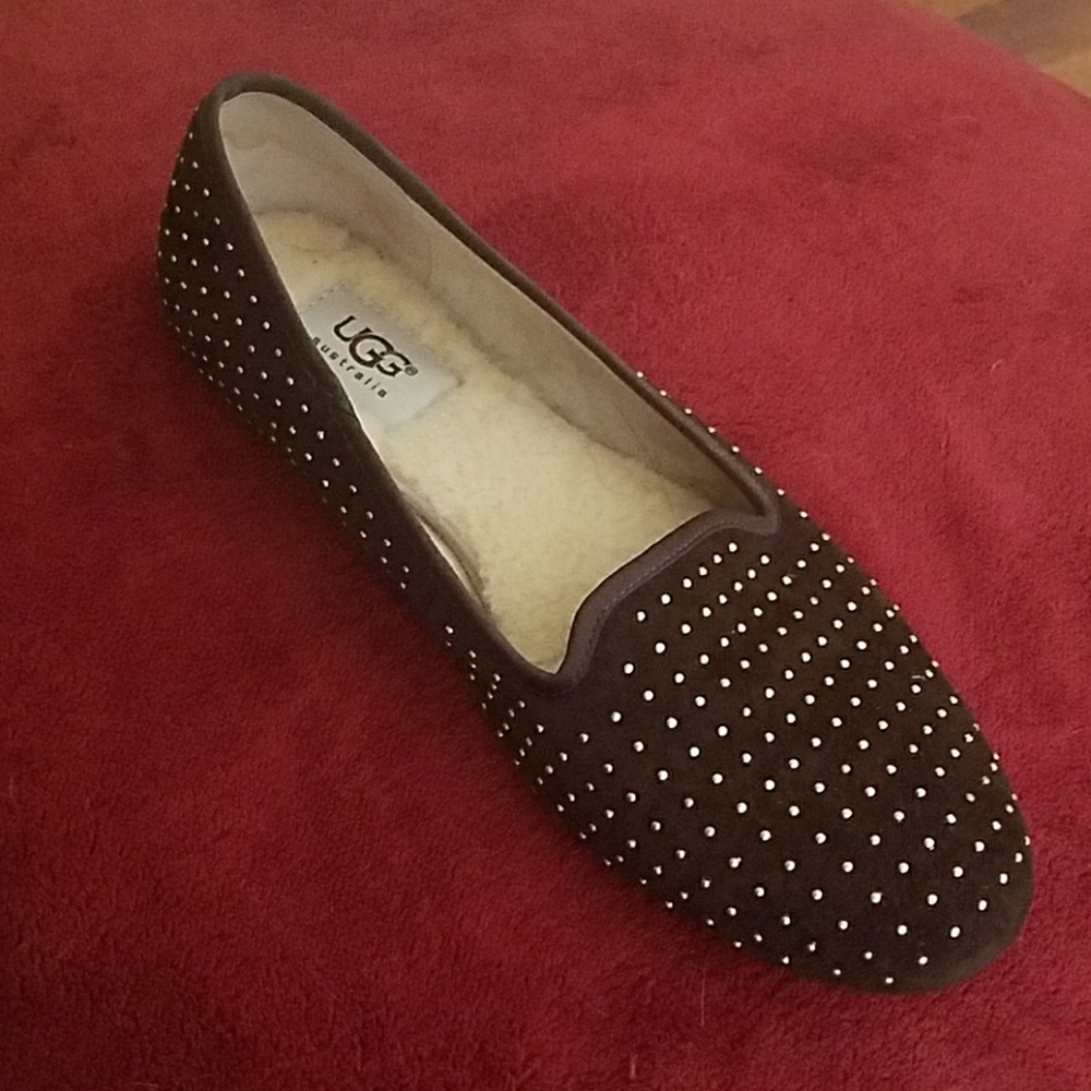 UGG Brown studded loafers