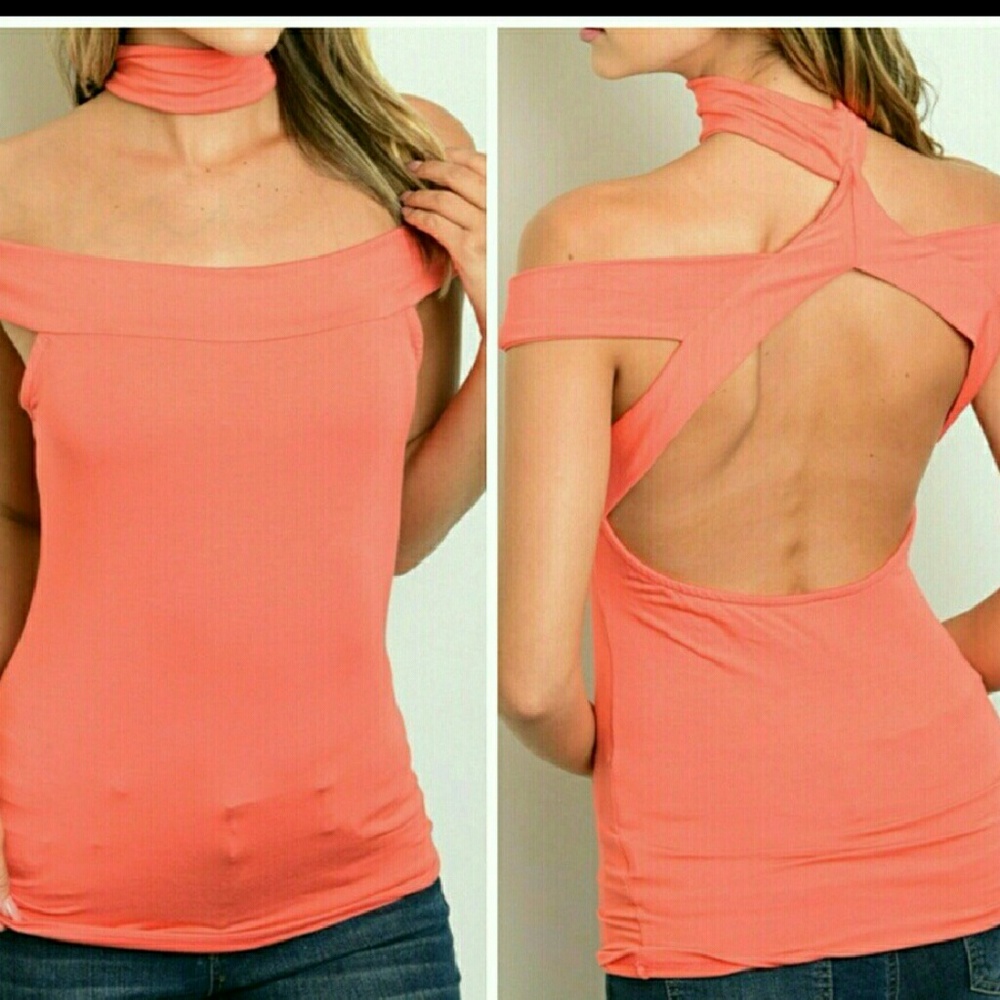 🖼 ON SALE! Open cross back choker tank