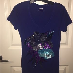 Express Tee with Sequin Detail