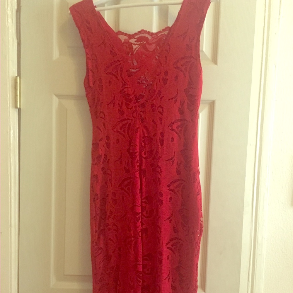 Red evening dress