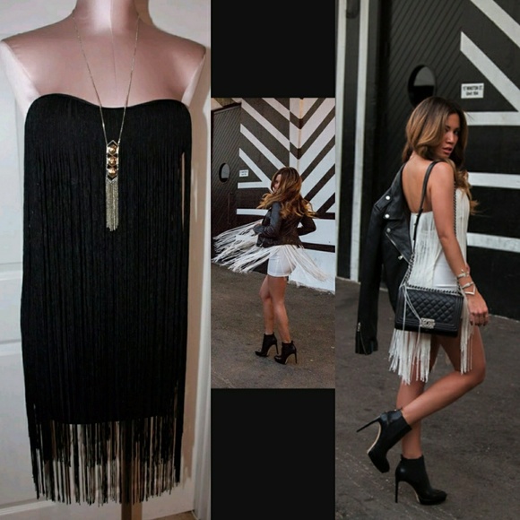 Nasty Gal Dresses & Skirts - Kerol D. by Nasty Gal Fringe Black Mini Dress
