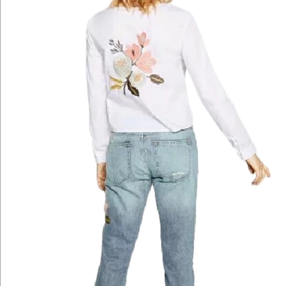 Embroidered White shirt xl cute