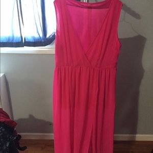 Long pink beach cover up