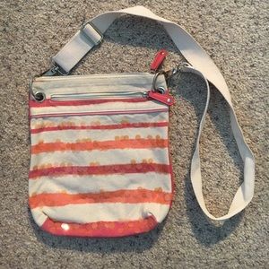 Orange and Pink cross body sparkle purse