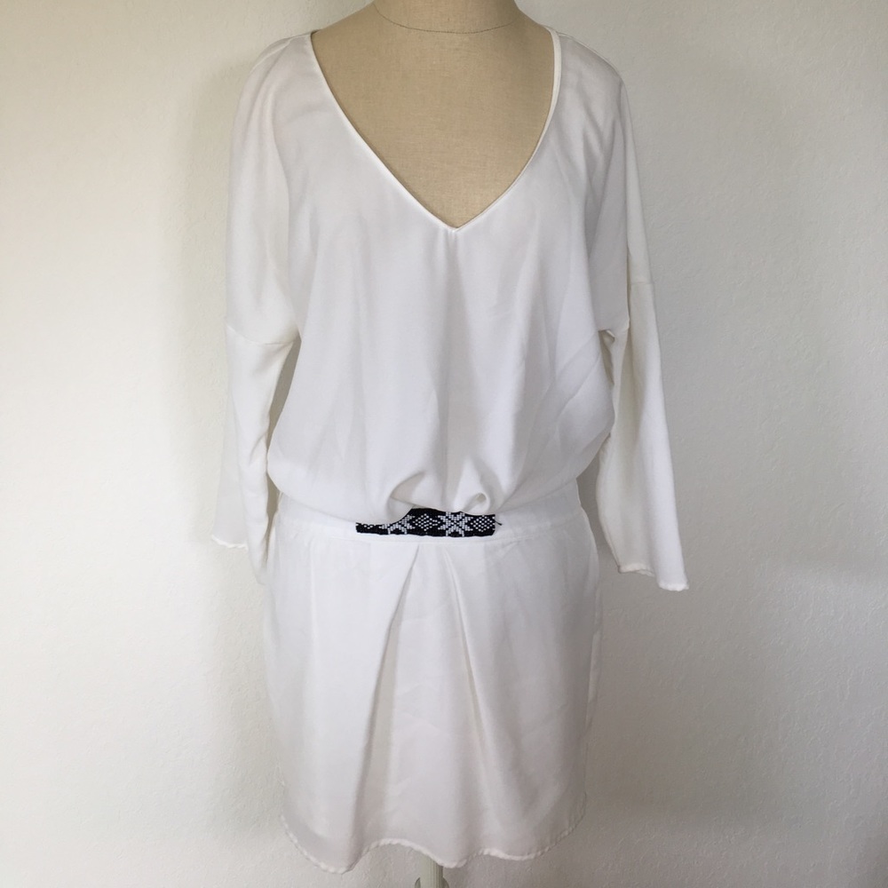Zara white drop waist dress ✨