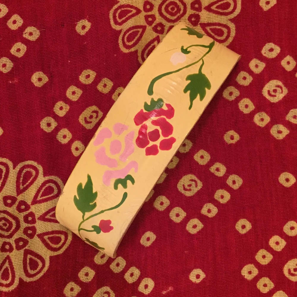 Hand painted leather cuff