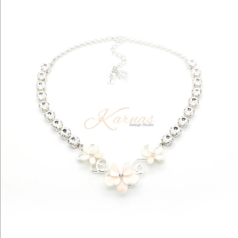 LOVE IN BLOOM 8mm Crystal Necklace Rhodium