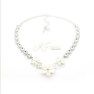 LOVE IN BLOOM 8mm Crystal Necklace Rhodium