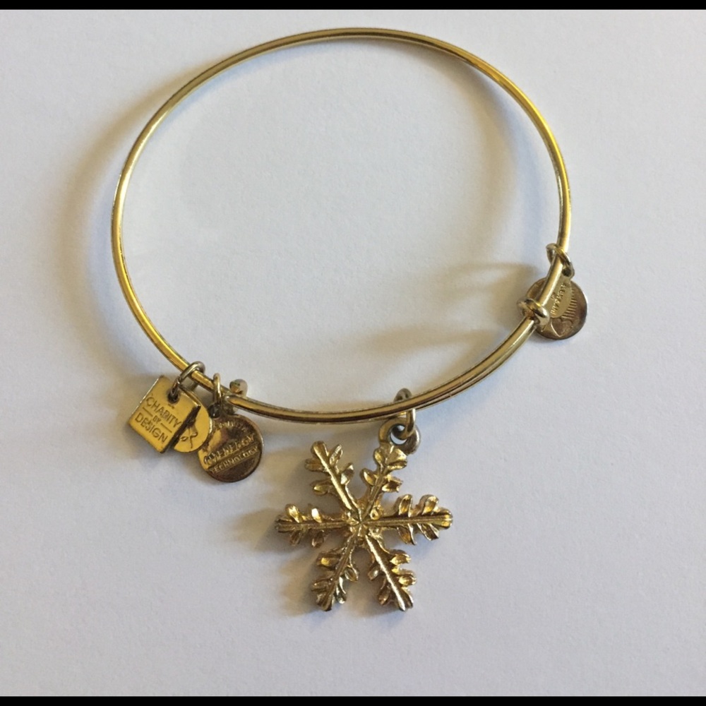 Alex and Ani Retired "Snowflake" Gold Finish