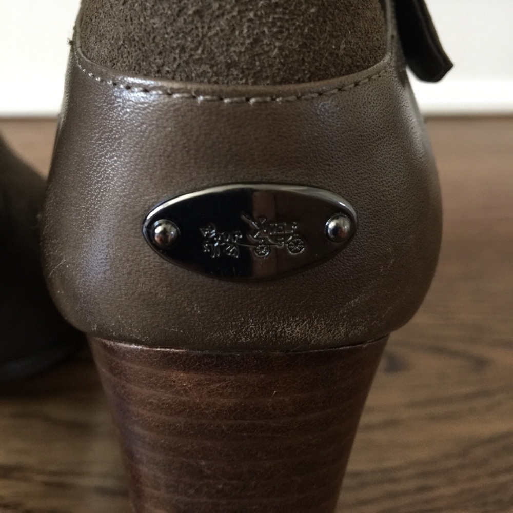 Coach Boots, Suede, Olive, Gunmetal Hardware - Picture 3 of 4