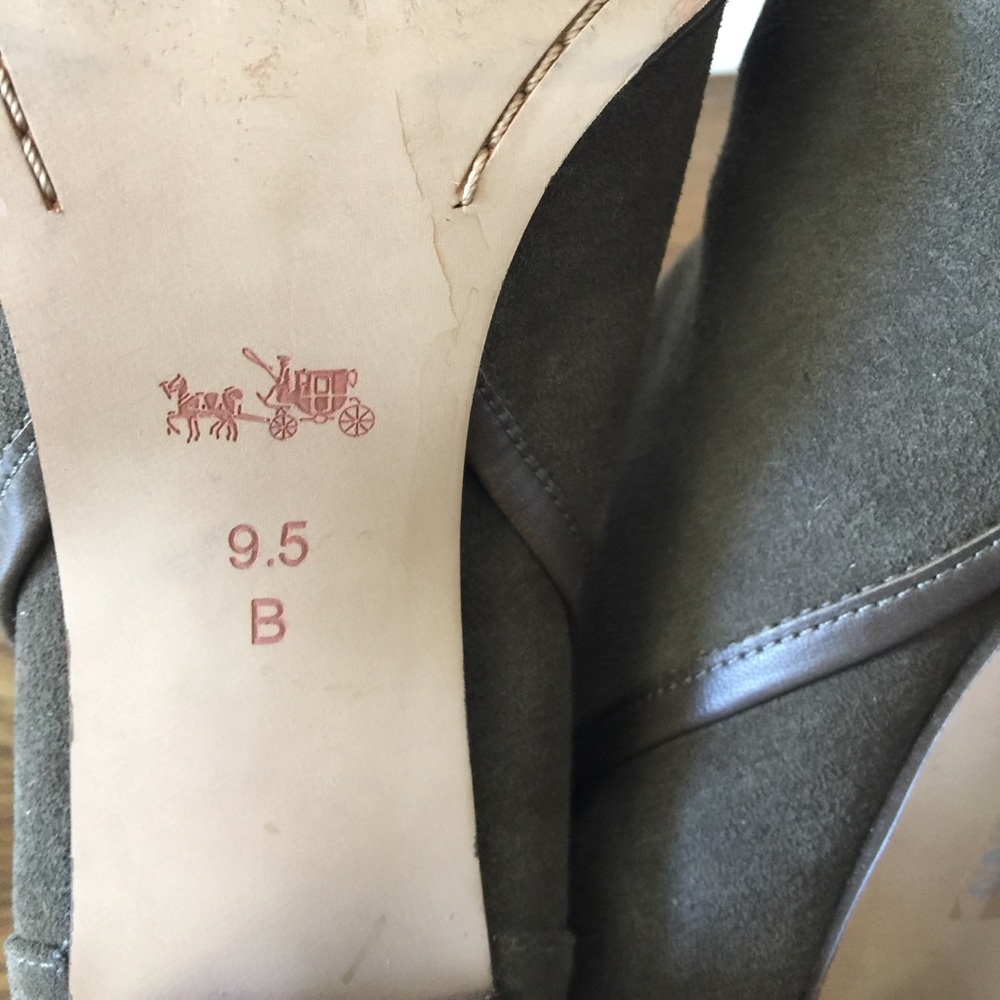 Coach Boots, Suede, Olive, Gunmetal Hardware - Picture 4 of 4