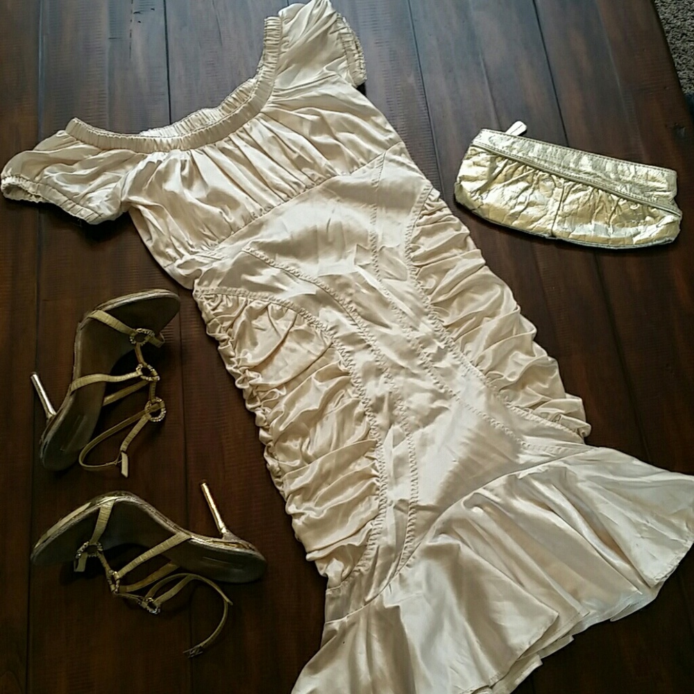Satinish champagne dress