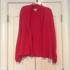 Orange/redish colored cardigan