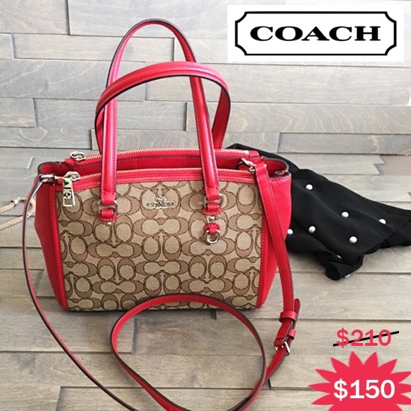 Coach Handbags - Coach red small real leather hobo cross body hand