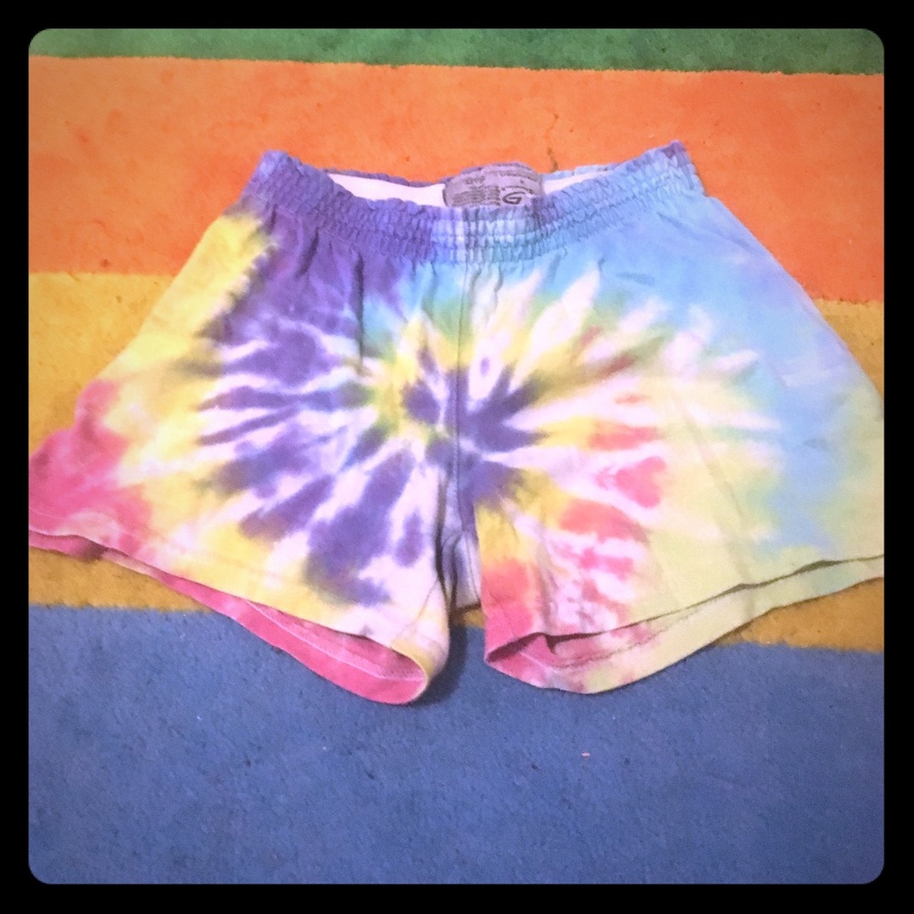 Tie dyed cotton shorts