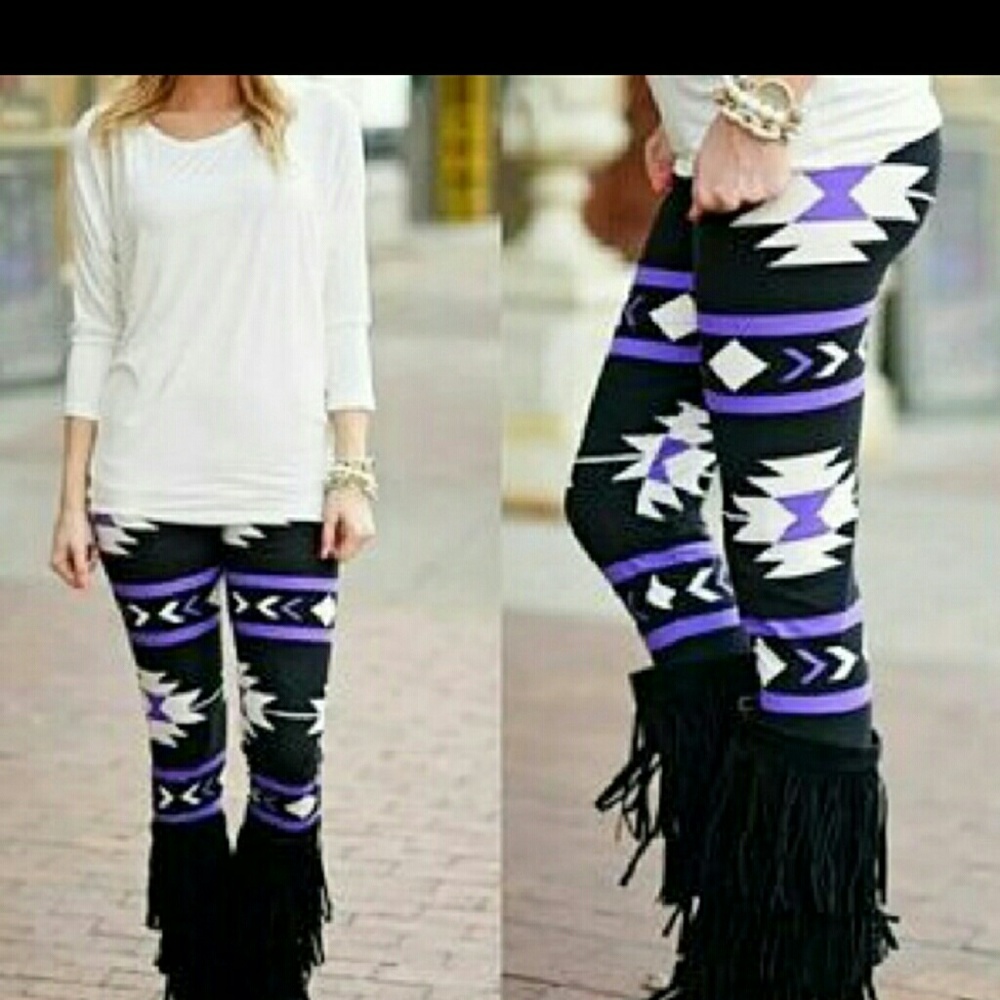 💜Lavender/Blk 🆒tribal leggings