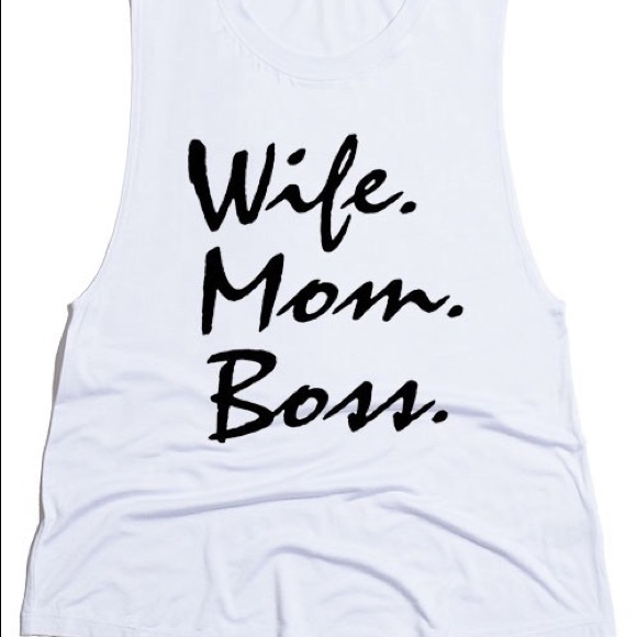 WIFE, MOM, BOSS screen tank top - Picture 2 of 2