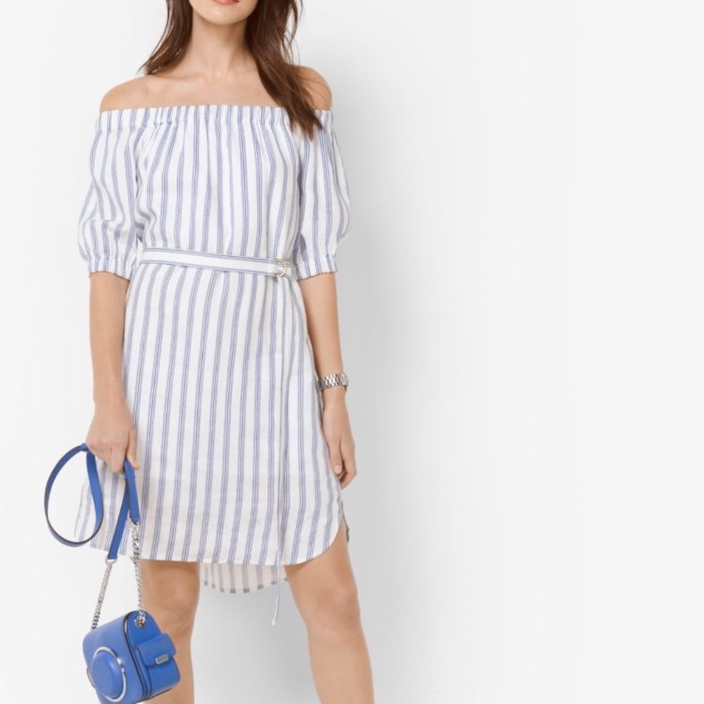 Michael Kors linen off shoulder dress