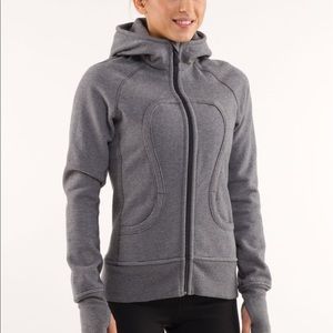 Grey striped Lululemon scuba hoodie