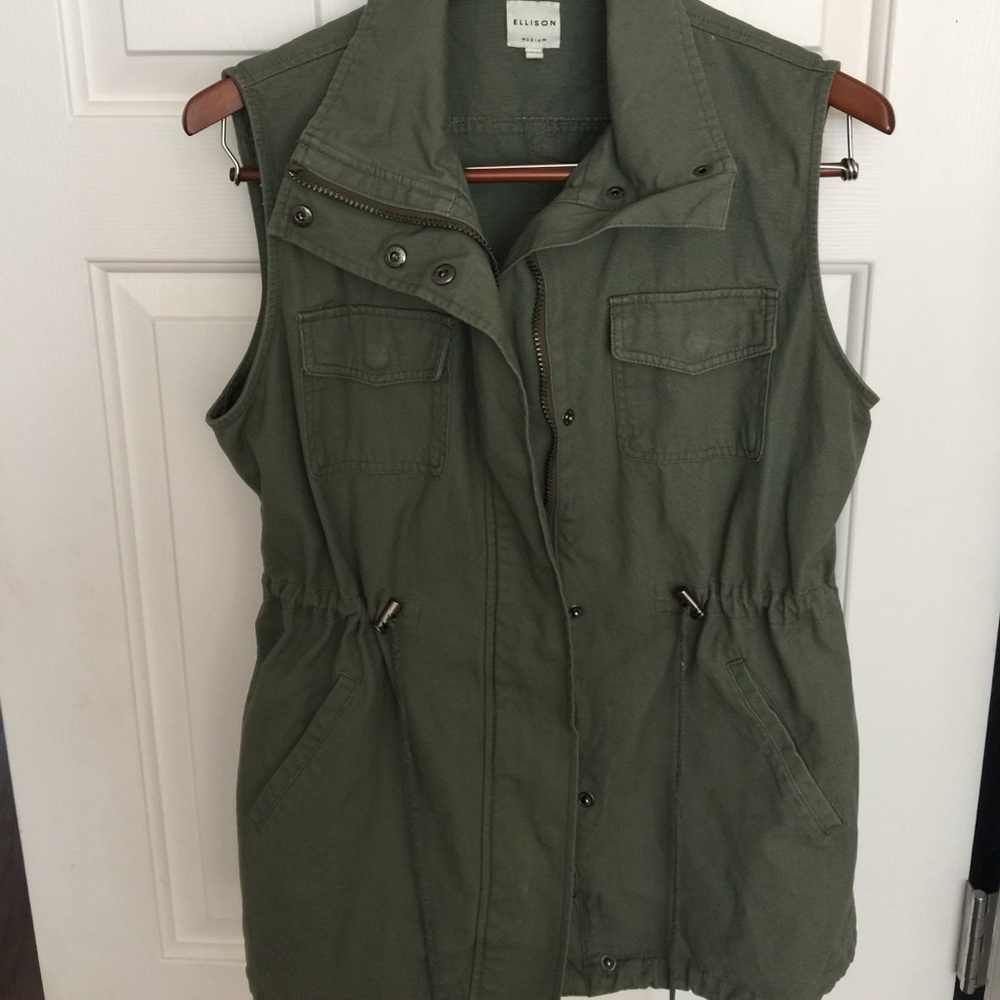 Ellison Long Army Vest, Drawstring Waist