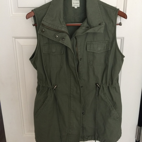 Ellison Long Army Vest, Drawstring Waist - Picture 1 of 3