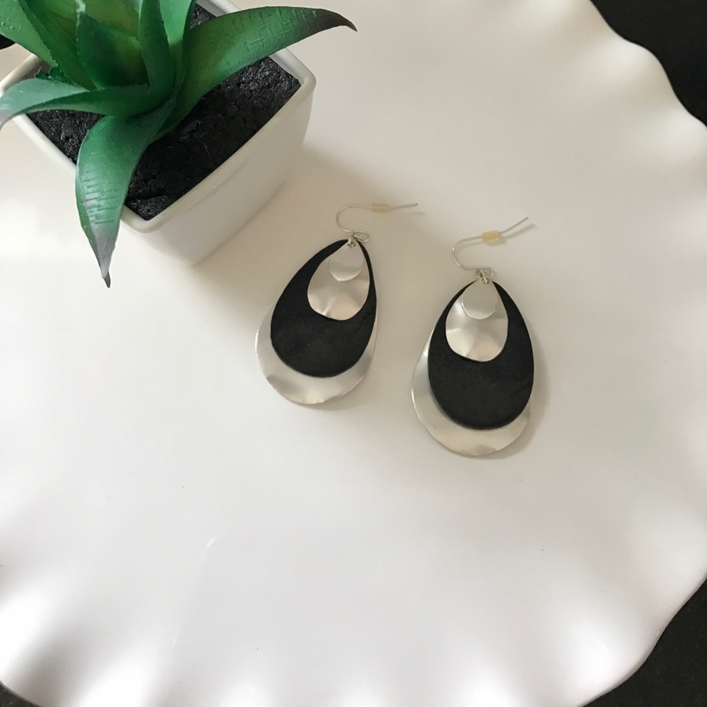 Black and Silver Earrings
