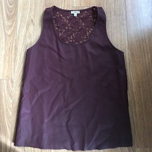 Maroon tank with lace back
