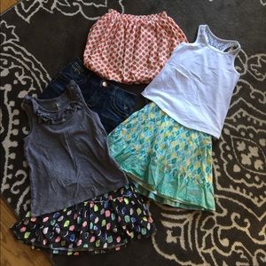 Girls skirts and tops - lot of 6 items size 6x-7