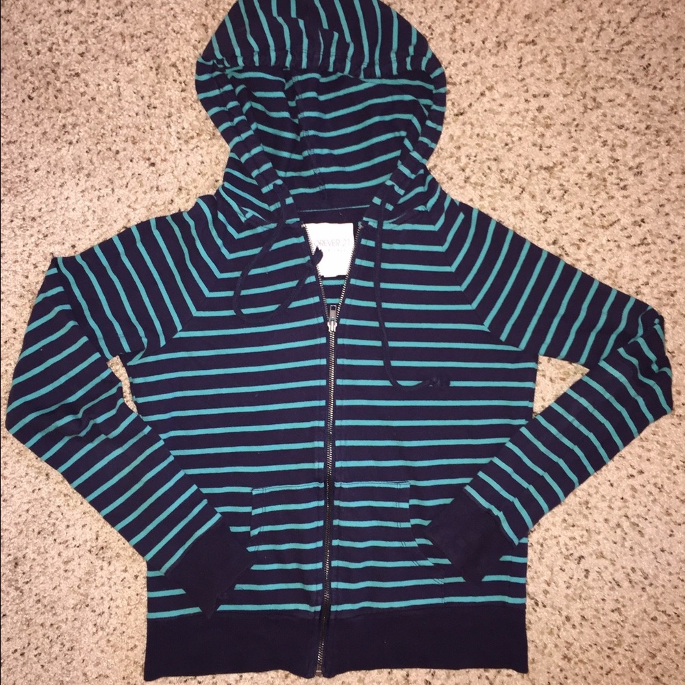 Striped Hoodie with Zipper